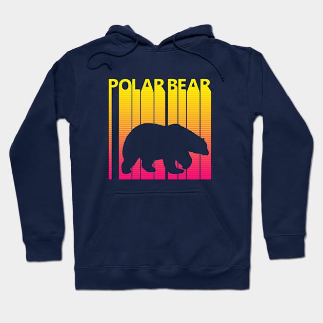 Vintage Retro Polar Bear Gift Hoodie by GWENT